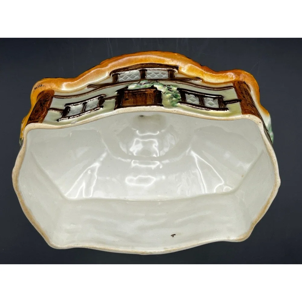 Vtg J Shaw‎ Sons Burlington Ware Cottage Butter Dish Lid Tray Devon Cobb England